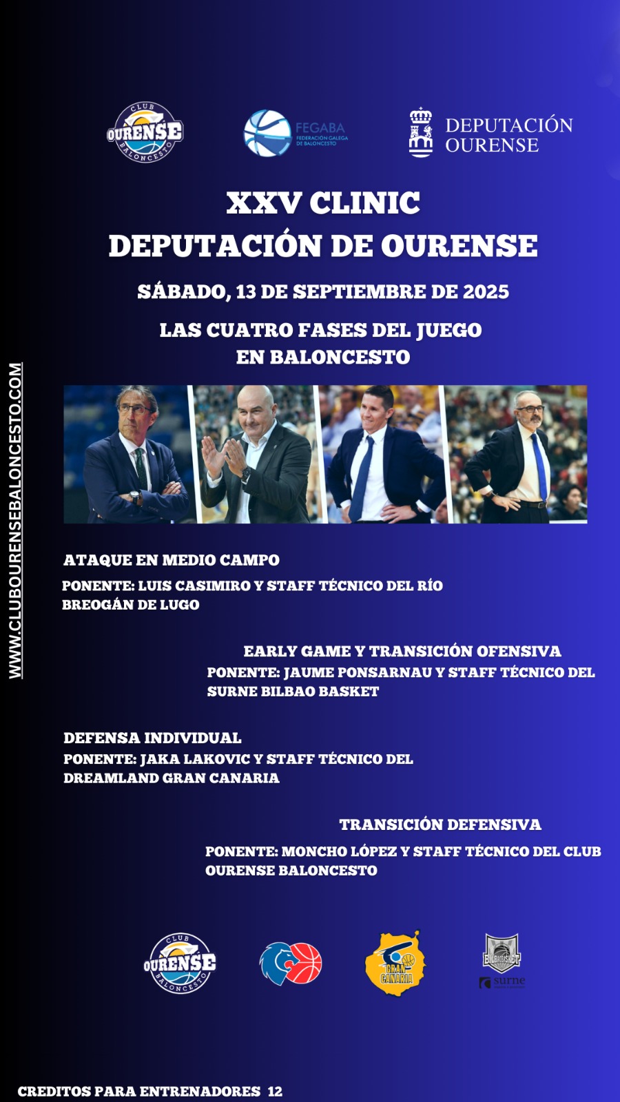 XXV Clinic Diputación de Ourense: formación de élite para entrenadores y amantes del baloncesto